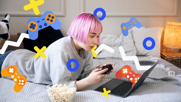 Creative online games illustration