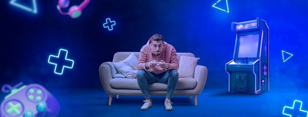 Colorful abstract illustration representing creative online games